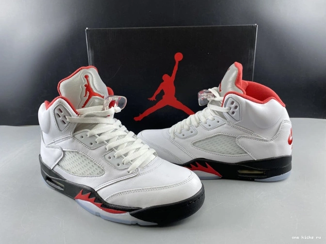Chep Onekick Fire Jordan Tongue 5 Silver Retro DA1911-102 Red (2020) Air 0825